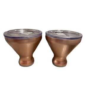 Swig Life Stemless Martini Glass W/ Lid Insulated Stainless Steel Rose Gold 8oz